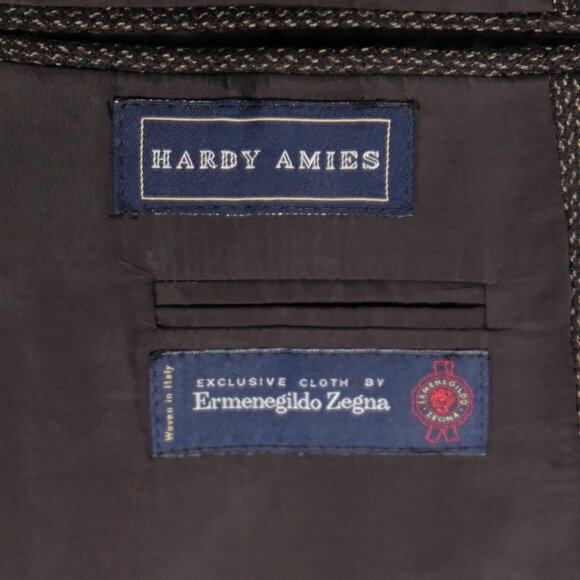 Hardy Amies Blazer Mens 44 Regular Brown Wool Ermenegildo Zegna Fabric Canada - Picture 12 of 15
